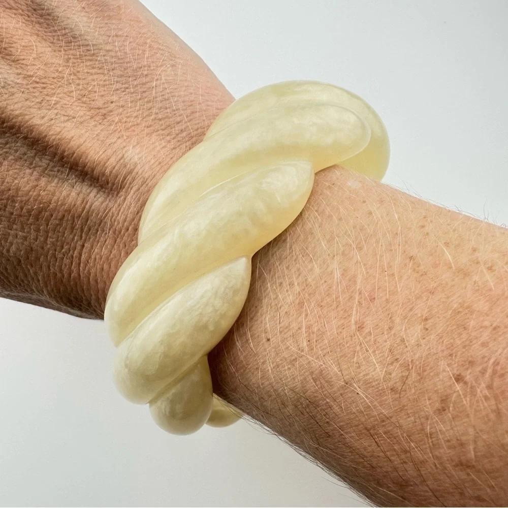 J. Crew Chunky Lucite Pearlescent Bangle Bracelet